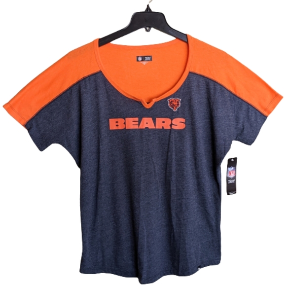 Chicago Bears NFL Graphic T-shirt Blue Orange - Picture 1 of 17